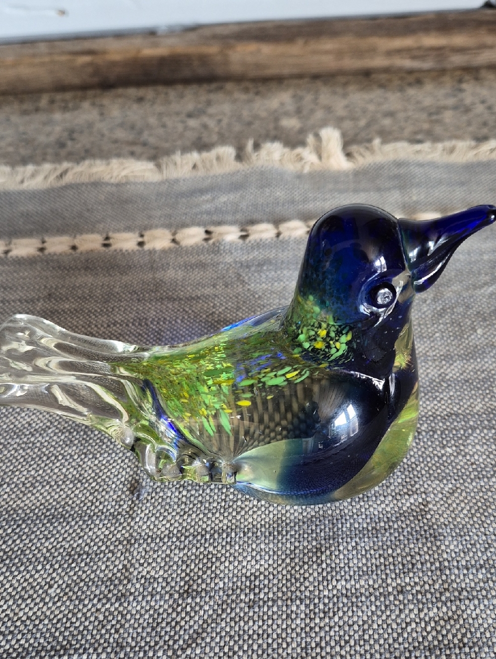 Art Glass Bird- Blue and Green